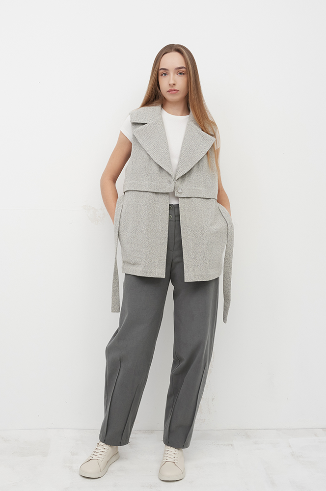 Камізелька твід світлий сірий (КА 104)